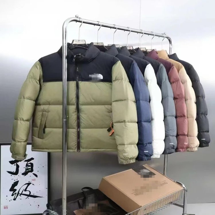 羽绒服蓬松刺绣白鸭绒隐藏帽情侣外套 1