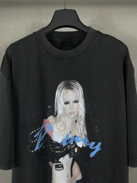 Britney Spears x Unknown Brand Graphic Print Oversized Gray T-Shirt - 5