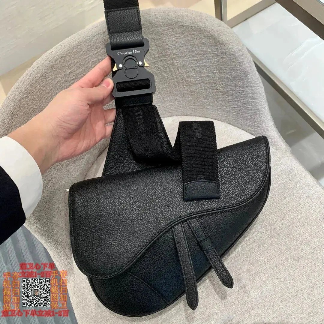 顶级 新款dior homme Pre-Fall saddle马鞍包 ophidia复古老花帆布胸包 斜挎包29*20