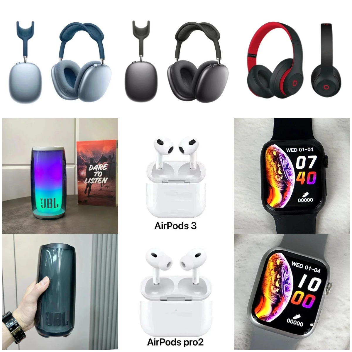 Apple AirPods 3, AirPods Pro 2, Beats Studio Pro, JBL Pulse 5, Apple Watch Series 8 [1 style]