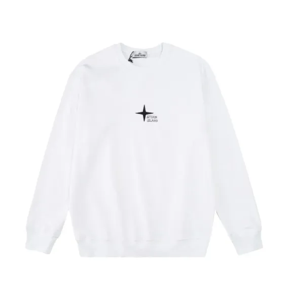 Stone Island Compass Logo White Hoodie - 11