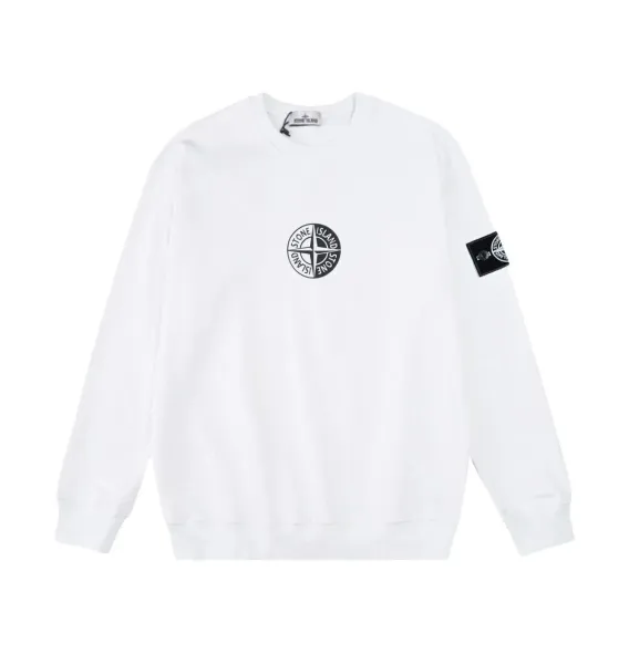 Stone Island Compass Logo White Hoodie - 7