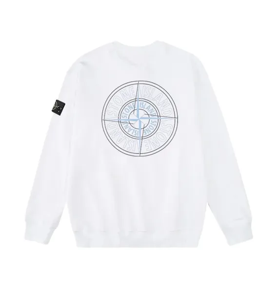 Stone Island Compass Logo White Hoodie - 4
