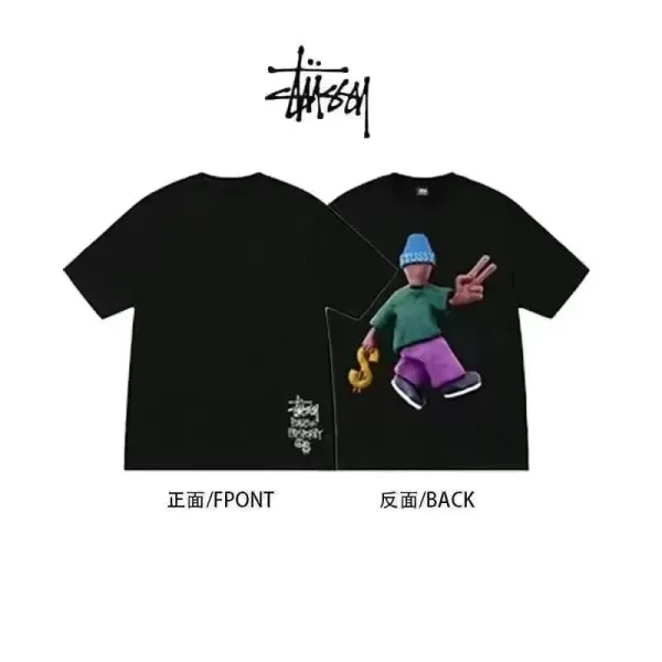 Stüssy x The Simpsons Bart Simpson Graphic Black T-Shirt - 1