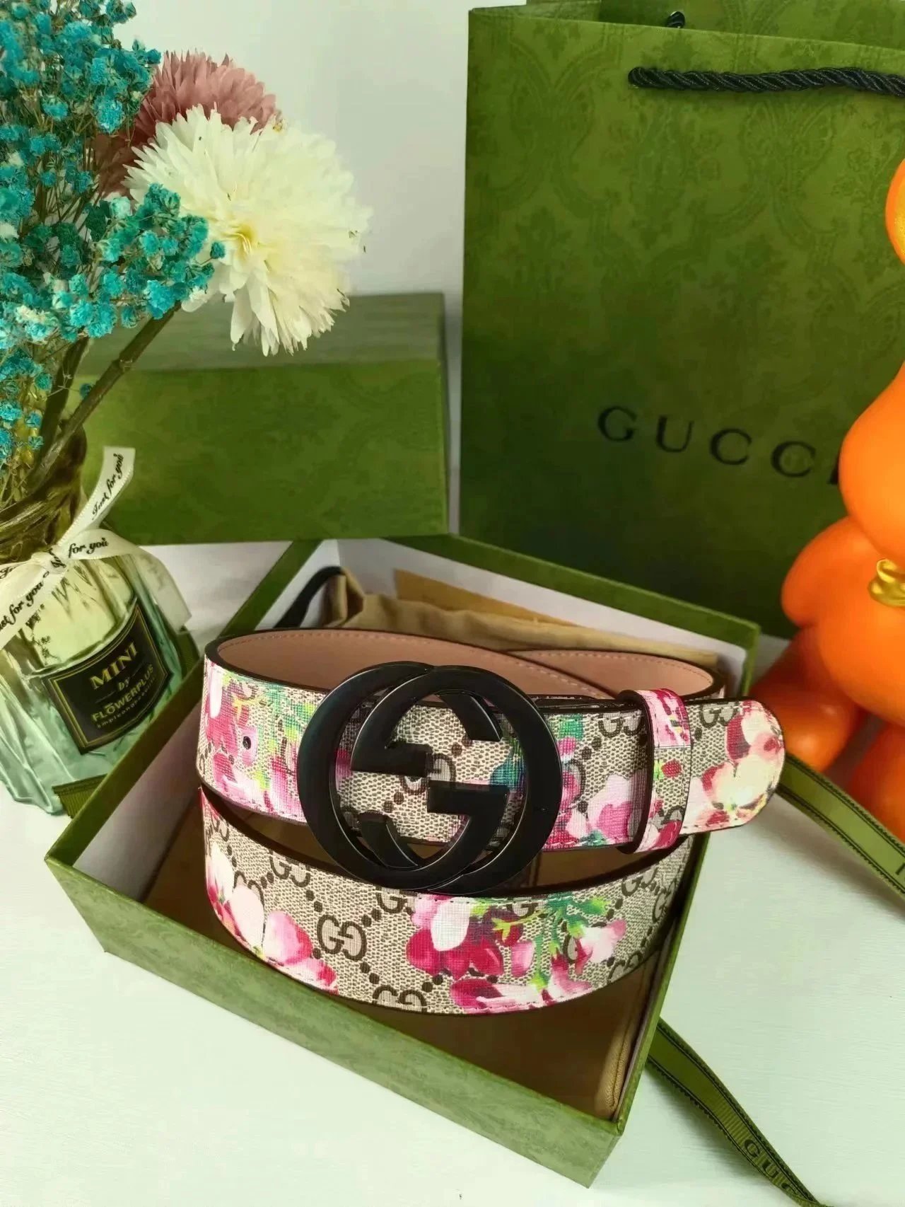 Gucci Belts GG Monogram Belt with Interlocking G Buckle — 04