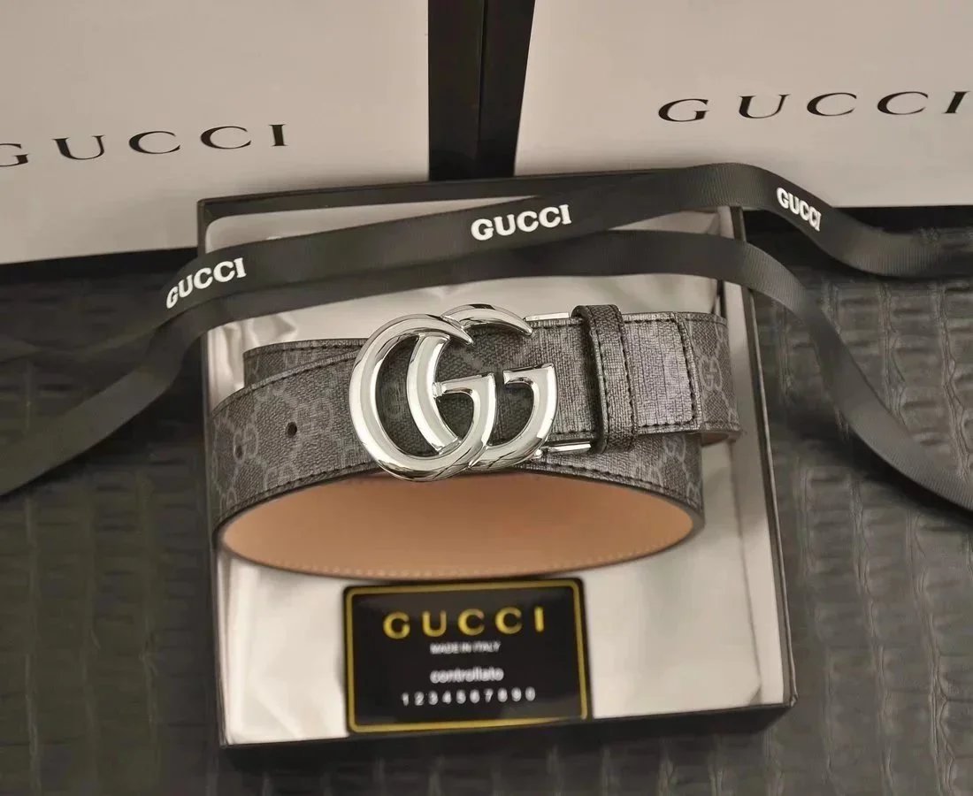 Gucci Belts GG Monogram Belt with Interlocking G Buckle — 29