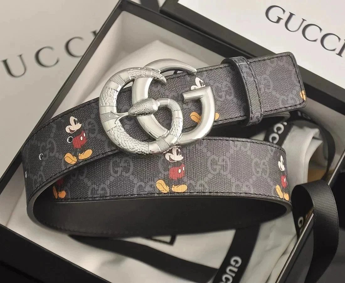 Gucci Belts GG Monogram Belt with Interlocking G Buckle — 28