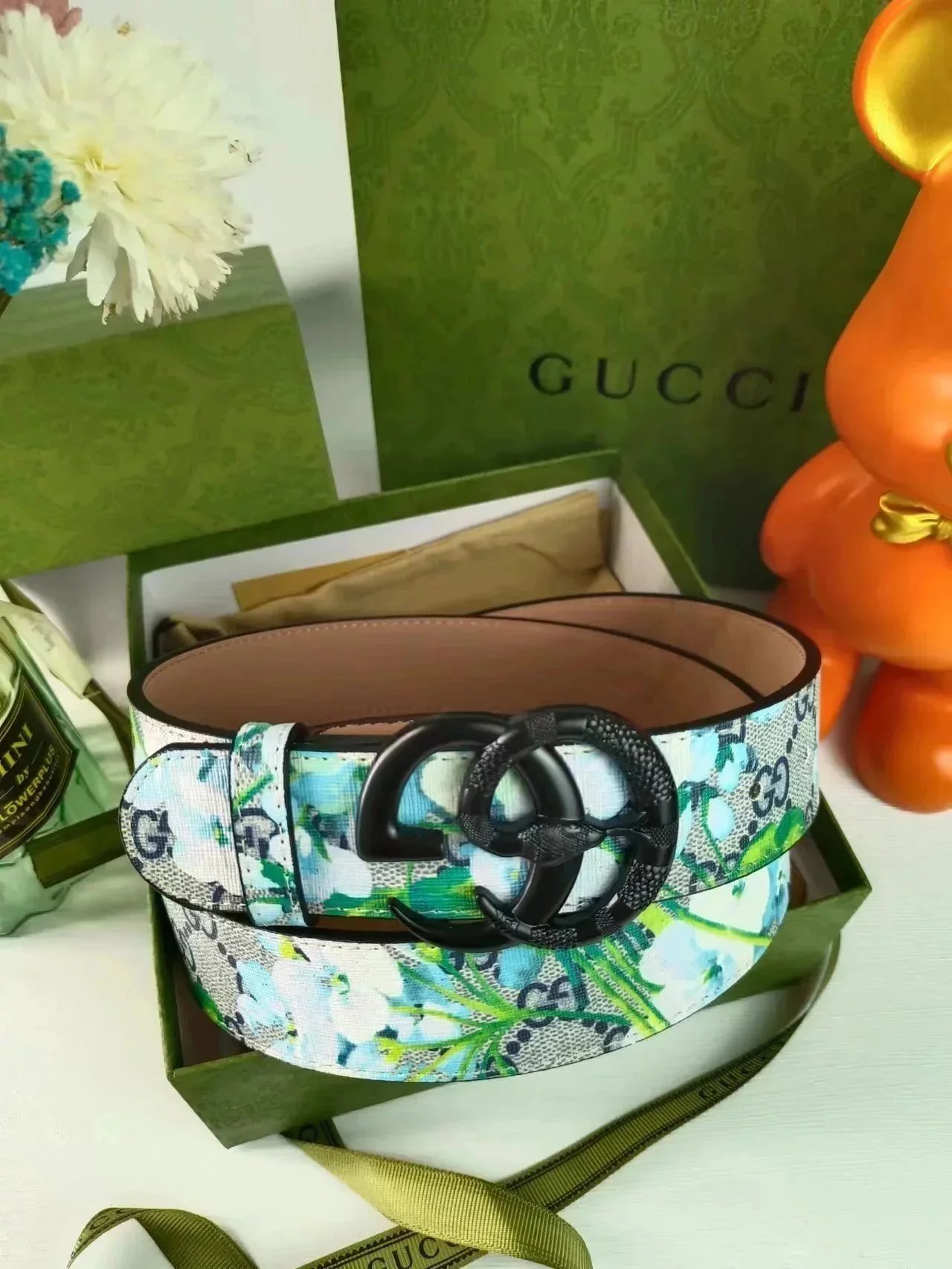 Gucci Belts GG Monogram Belt with Interlocking G Buckle — 05