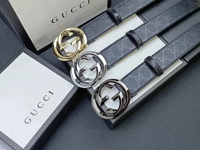 Gucci Belts GG Monogram Belt with Interlocking G Buckle product detail image 2