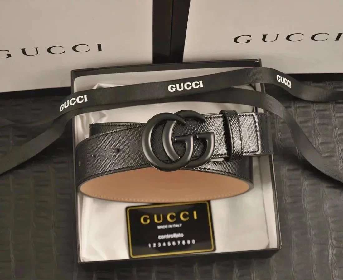 Gucci Belts GG Monogram Belt with Interlocking G Buckle — 14