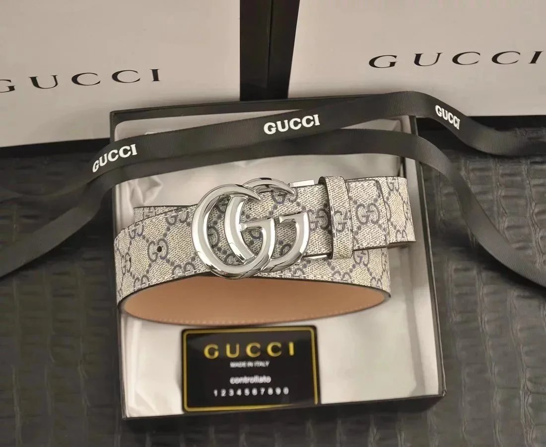 Gucci Belts GG Monogram Belt with Interlocking G Buckle — 15