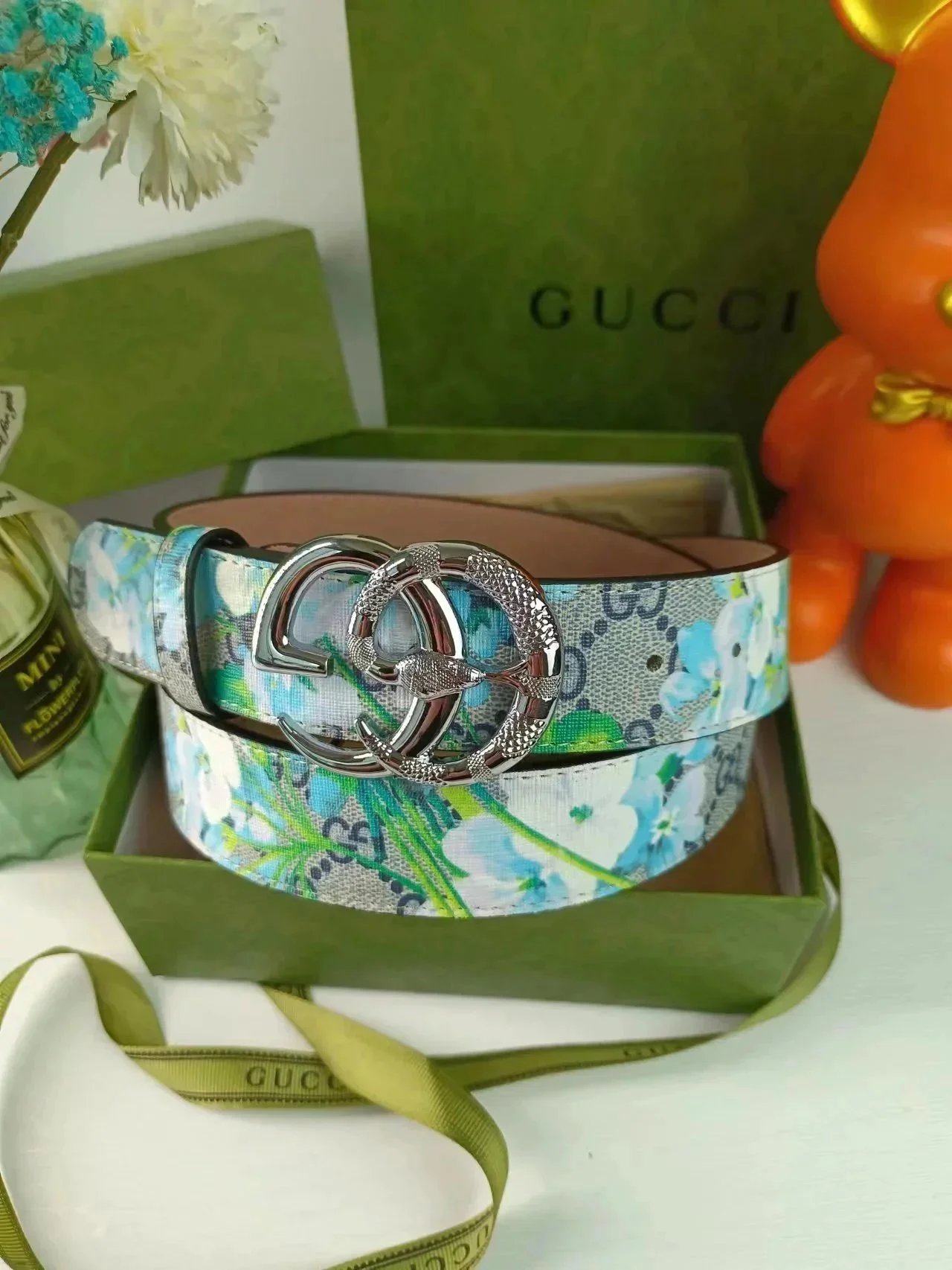 Gucci Belts GG Monogram Belt with Interlocking G Buckle — 18