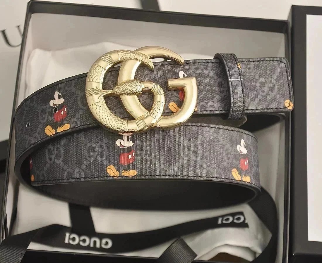 Gucci Belts GG Monogram Belt with Interlocking G Buckle — 24