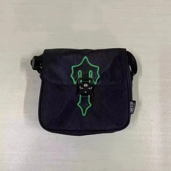 Thaistah Crossbody Bag Black with Neon Green Logo - 1