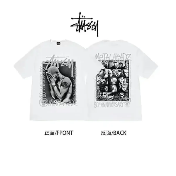 Stüssy x Metal Headz 30th Anniversary Graphic T-Shirt White - 1