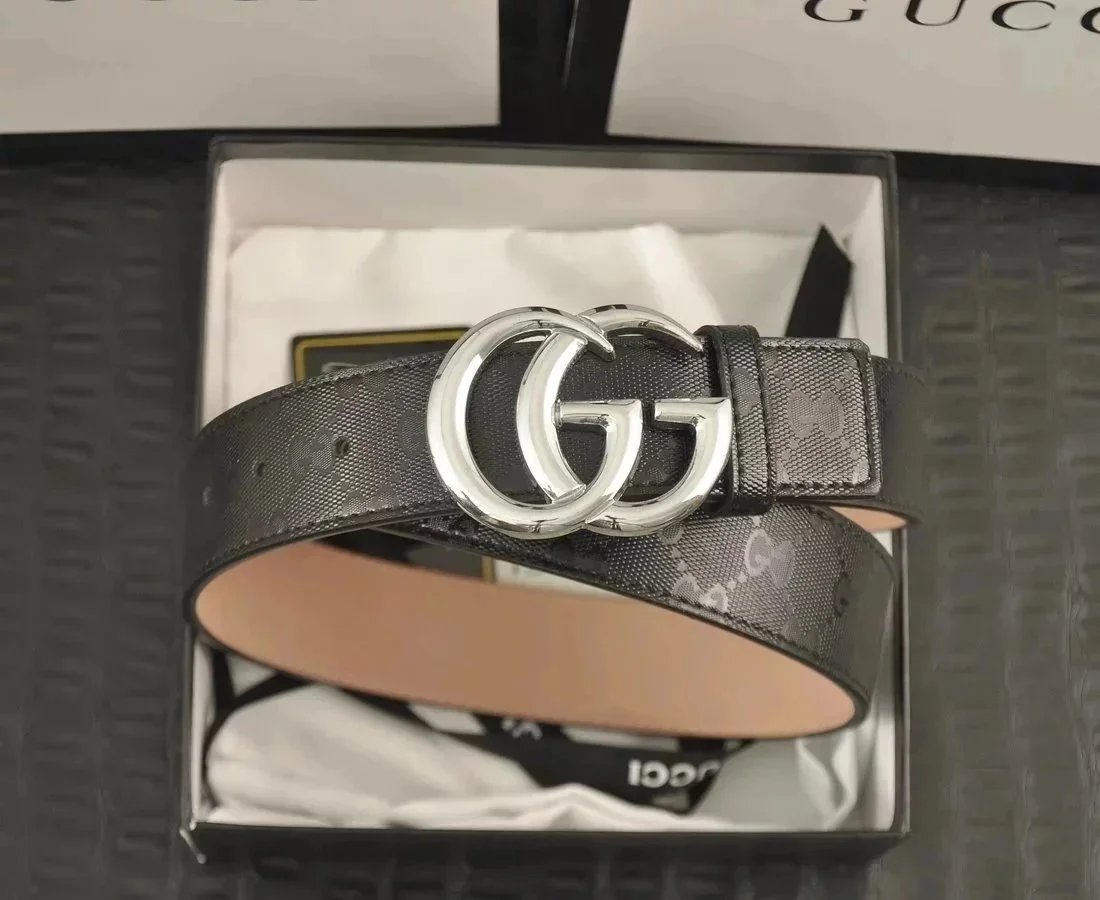 Gucci Belts GG Monogram Belt with Interlocking G Buckle — 19