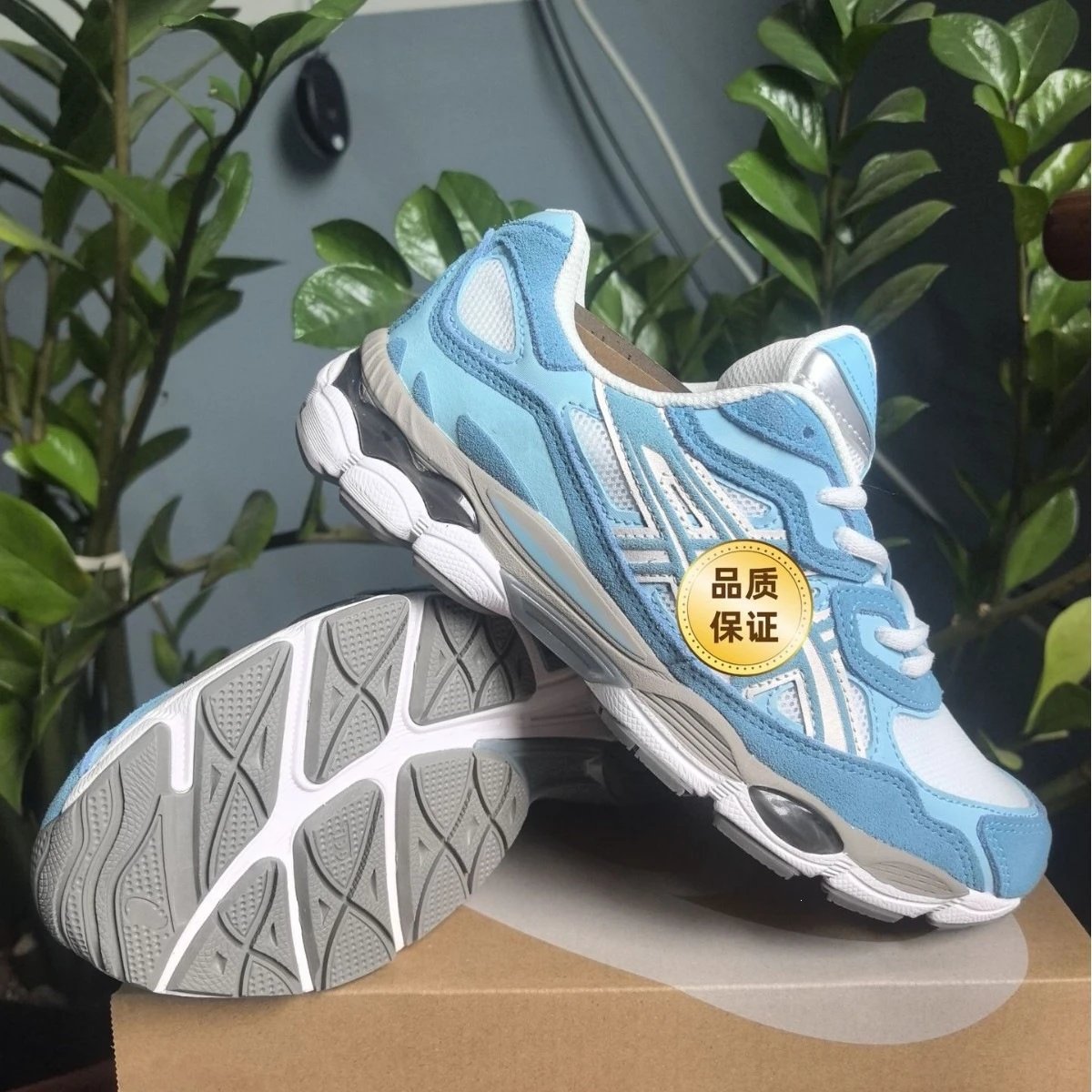 Asics Gel-Nimbus Light Blue White Mesh Running Shoes
