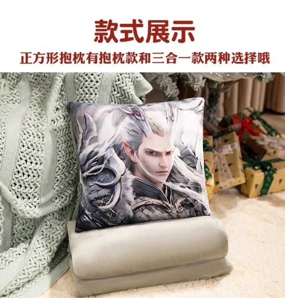 Nezha x Cartoon Character Red Plush Pillow - 16