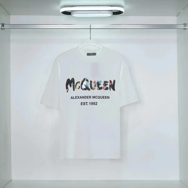 Alexander McQueen Painted Logo White T-Shirt - 1