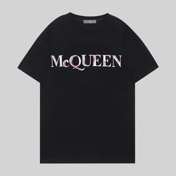 Alexander McQueen Watercolor Logo Black T-Shirt - 1