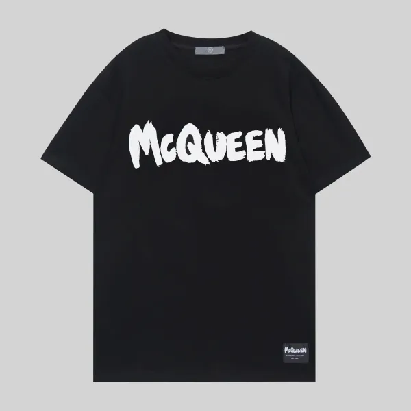 Alexander McQueen Brushstroke Logo Black T-Shirt - 1