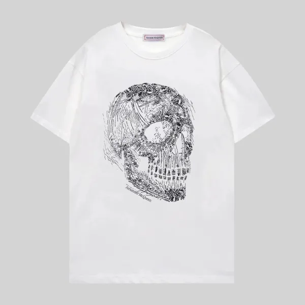 Alexander McQueen Skull Print White T-Shirt - 1