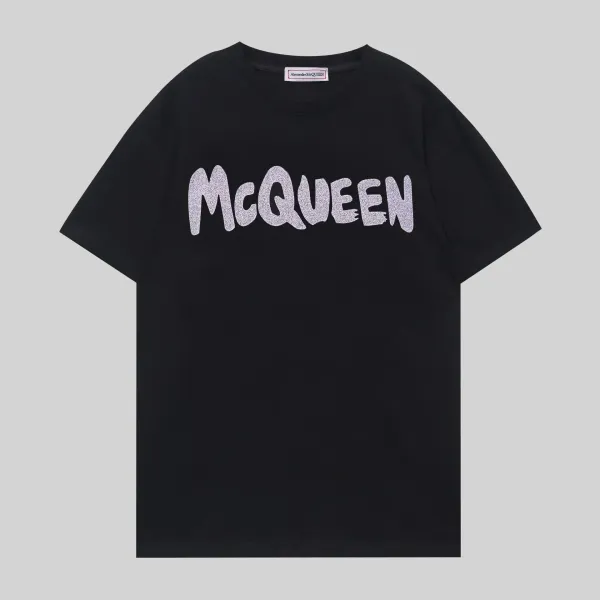 Alexander McQueen Glitter Logo Black T-Shirt - 1