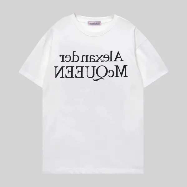 Alexander McQueen Reversed Logo White T-Shirt - 1