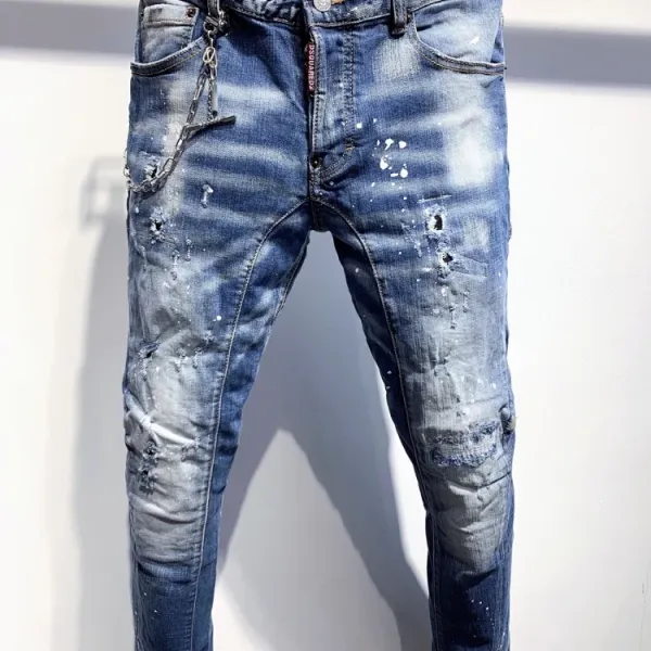 Dsquared2 Paint-Splatter Distressed Slim Fit Jeans - 1