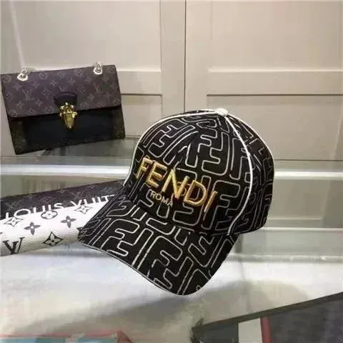 Fendi FF Monogram Baseball Cap Black and White - 1