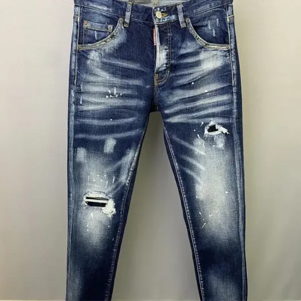 DSquared² Distressed Paint-Splatter Slim Fit Jeans - 1