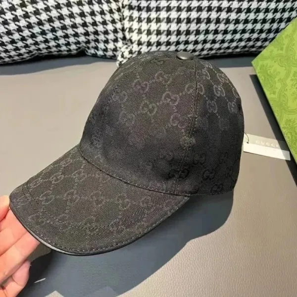 Gucci GG Monogram Black Baseball Cap - 1