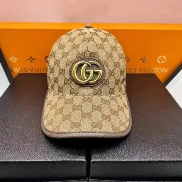 Gucci GG Marmont Canvas Baseball Cap Beige - 1