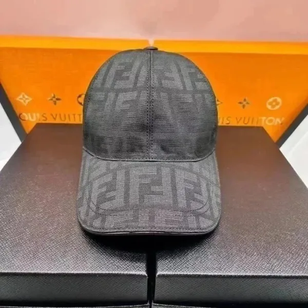 Fendi FF Monogram Black Baseball Cap - 1