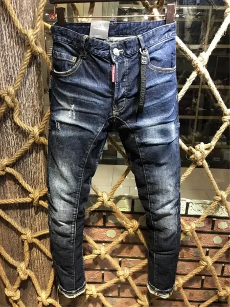 DSQUARED2 S71LB0758 Jeans Blue Distressed Slim Fit Jeans - 1