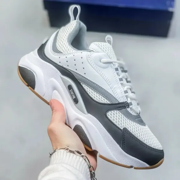 Dior B23 White Gray Chunky Sneakers - 1