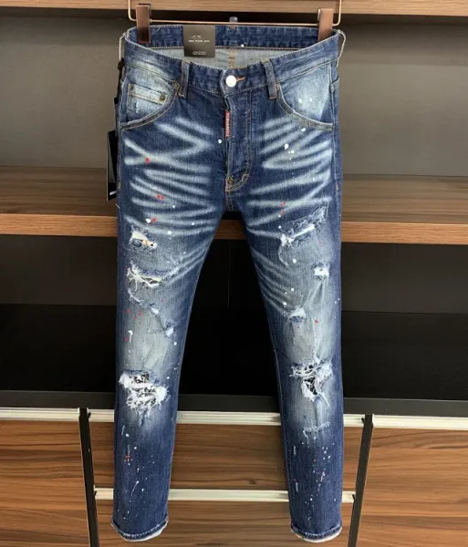 Dsquared2 S74LB0751 Paint Splatter Distressed Slim Fit Jeans - 1