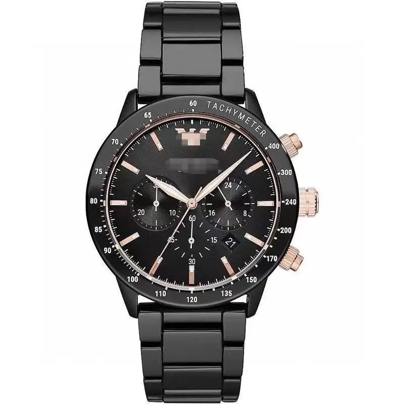 Design Chronograph Watch Gray-Silver Ceramic Strap Quartz Watch - 14