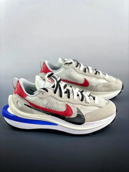 Nike x Sacai VaporWaffle White Red Blue Sneakers - 1