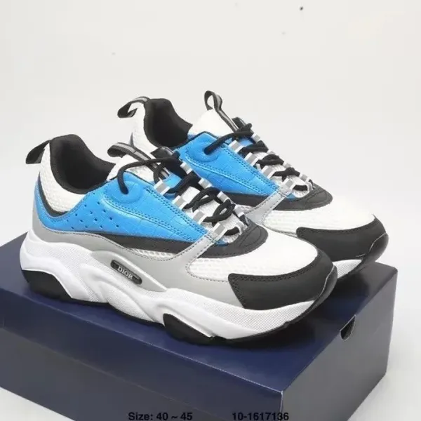 Dior B23 Blue White Black Chunky Sneakers - 1