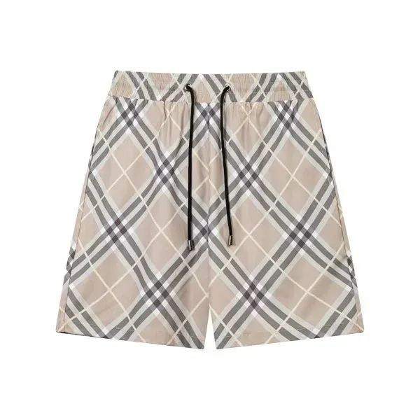 Burberry Check Print Swim Shorts Beige - 1