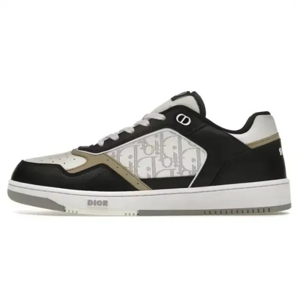 Dior B23 Low Top Sneakers Black White Beige Oblique Print Sneakers - 1