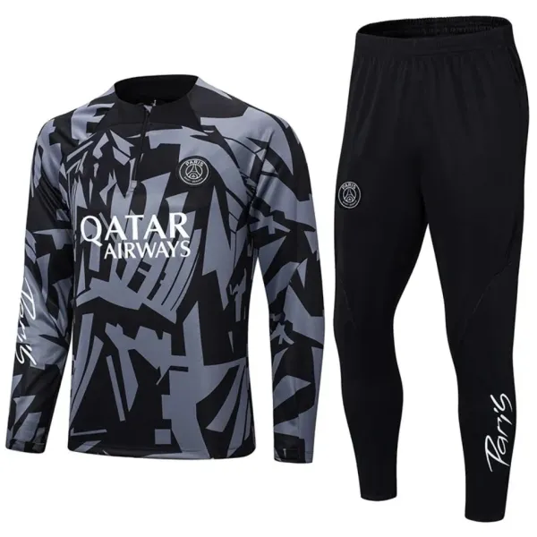 Paris Saint-Germain Training Tracksuit Black/Gray Abstract Print Tracksuit - 1