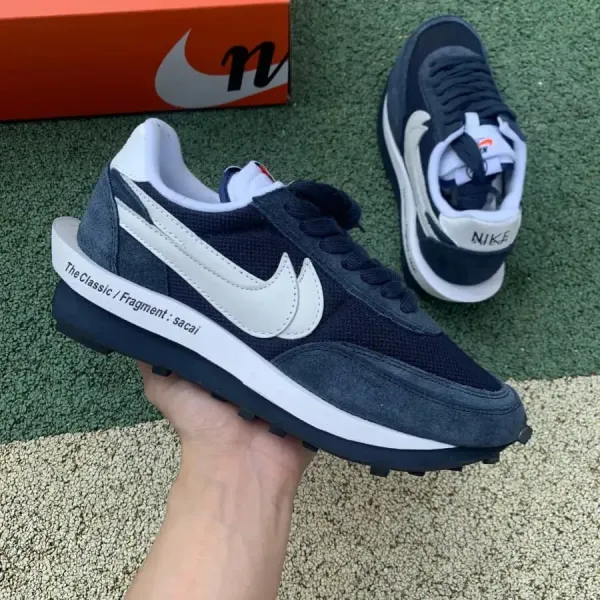 Nike x Fragment Design x sacai LDWaffle Navy Blue Sneakers - 1