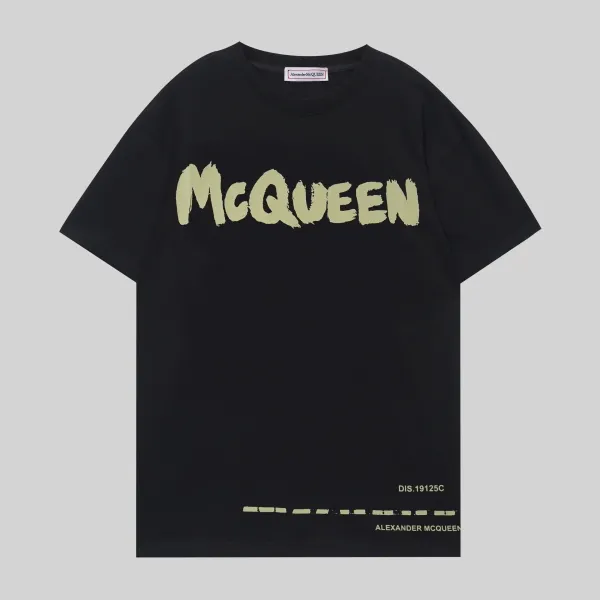 Alexander McQueen Brushstroke Logo Black T-Shirt - 1