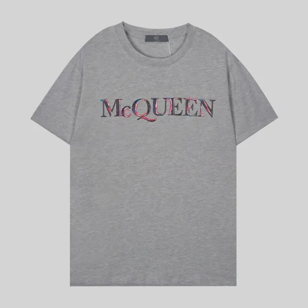 Alexander McQueen Logo Print Gray T-Shirt - 1