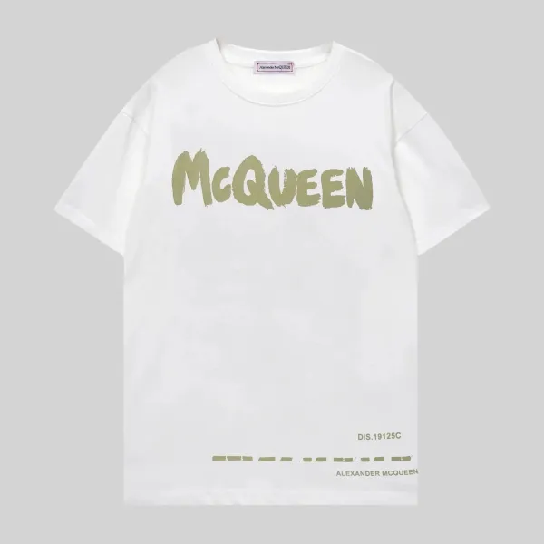 Alexander McQueen Brushstroke Logo White T-Shirt - 1