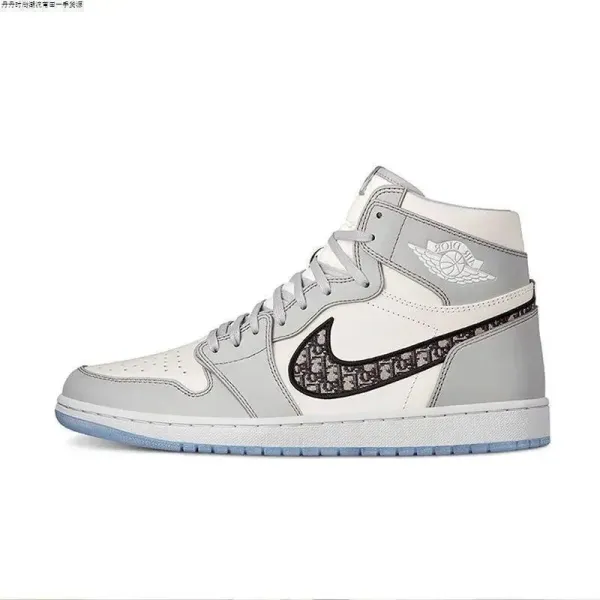 Dior x Air Jordan 1 High OG Gray Sneakers - 1