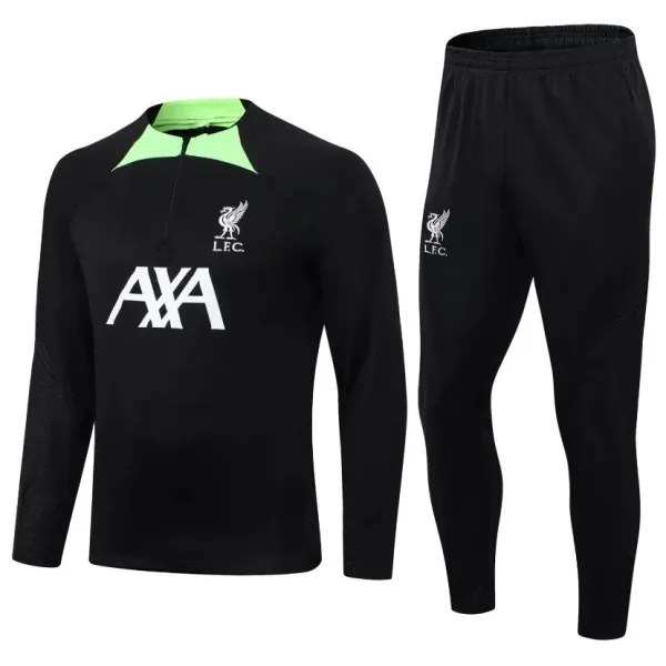 Liverpool FC Training Tracksuit Black with Neon Green Accents - 1
