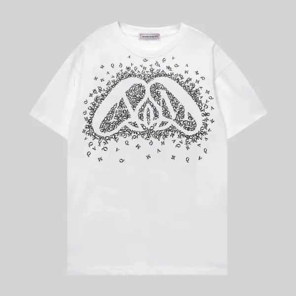 Alexander McQueen Typographic Skull White T-Shirt - 1